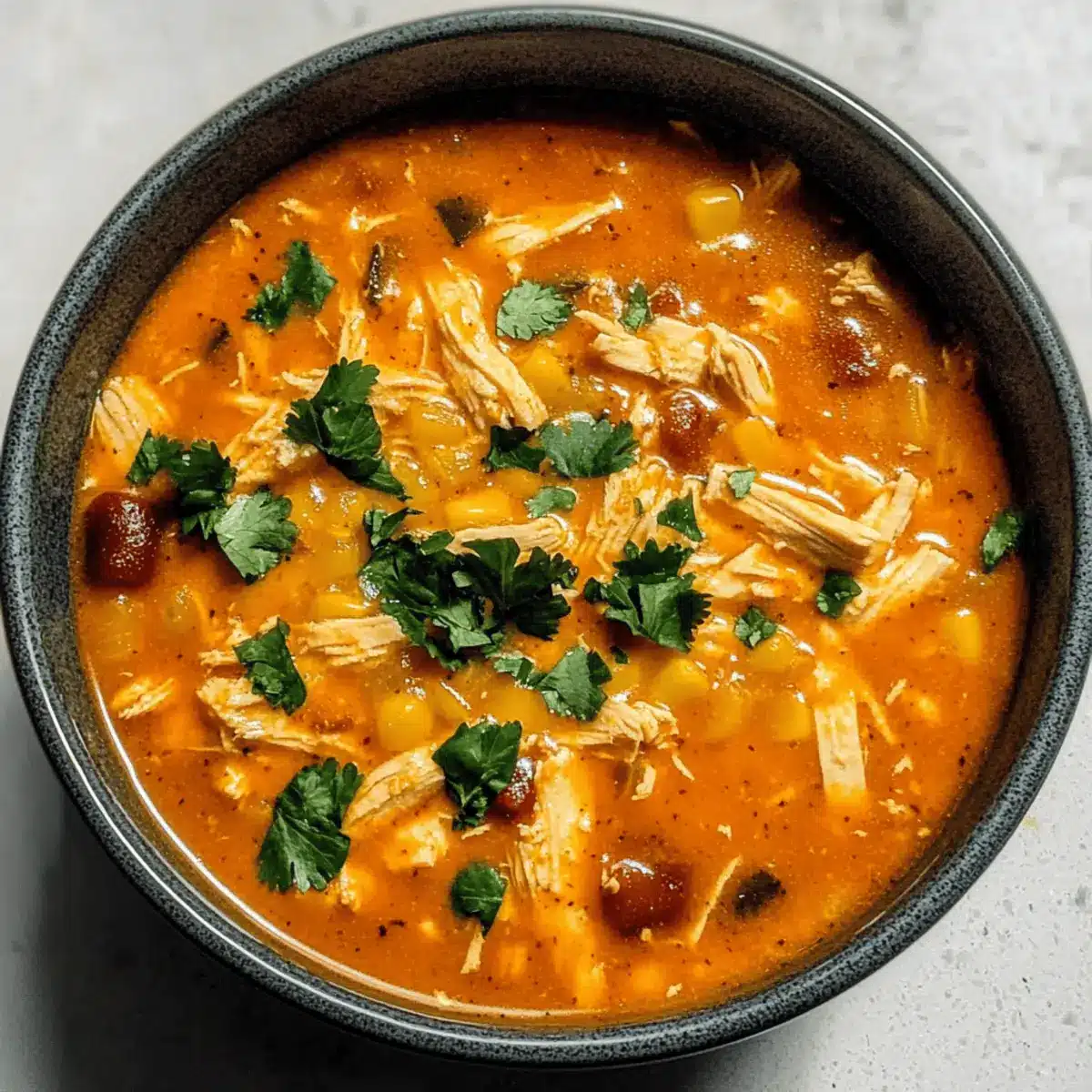 Crockpot Creamy Chicken Enchilada Soup