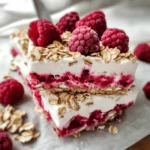 Frozen Yogurt Bars with Raspberry and Oatmeal