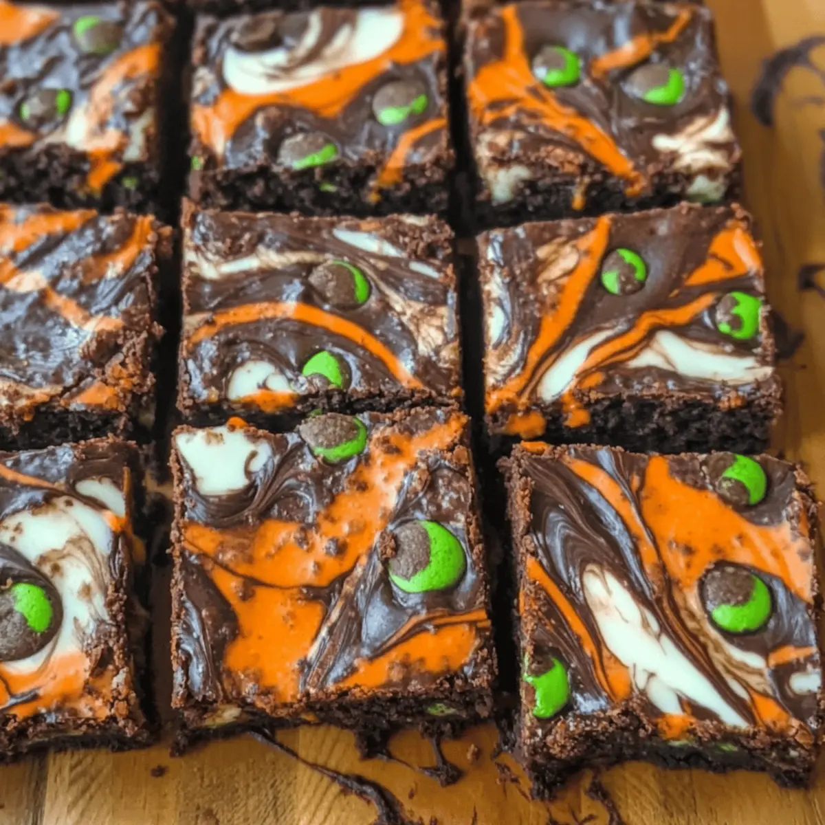 Halloween Cream Cheese Swirl Brownies
