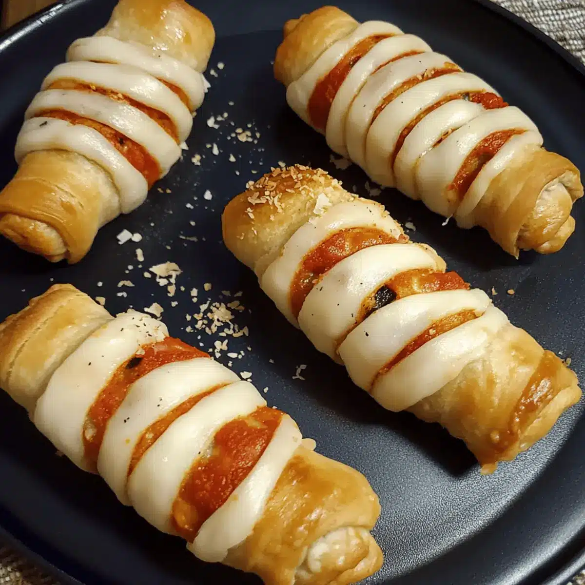 Pizza Roll Ups Mummy Snacks