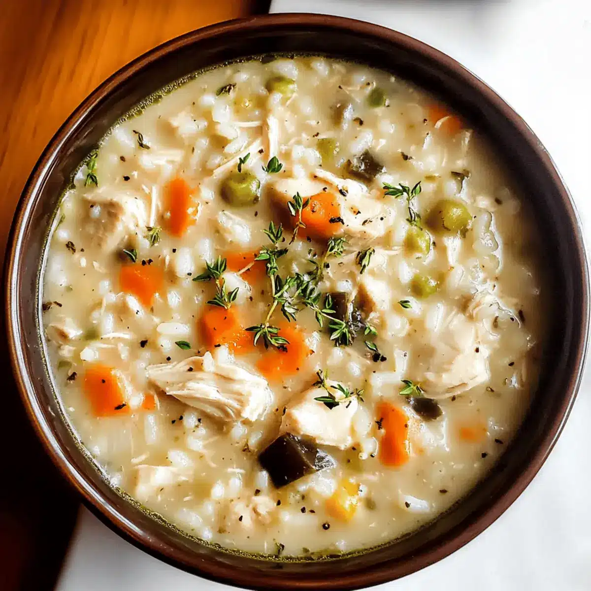 Slow Cooker Creamy Chicken and Rice Soup