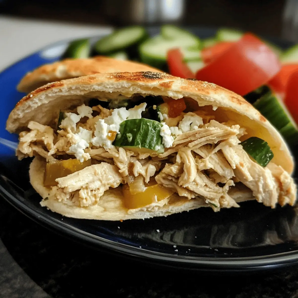 Slow Cooker Greek Chicken Pita Sandwiches