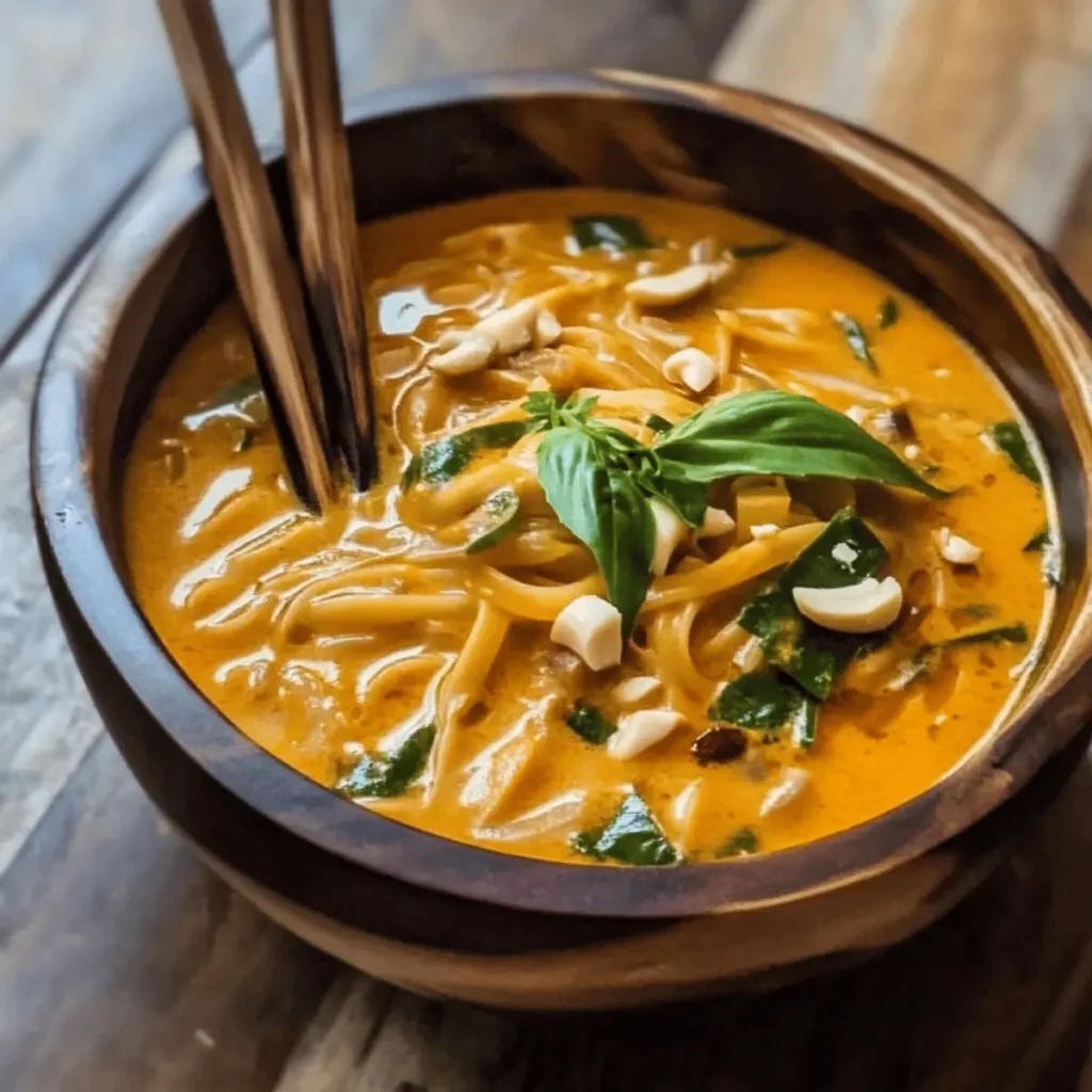 Spicy Thai Curry Pumpkin Noodle Soup