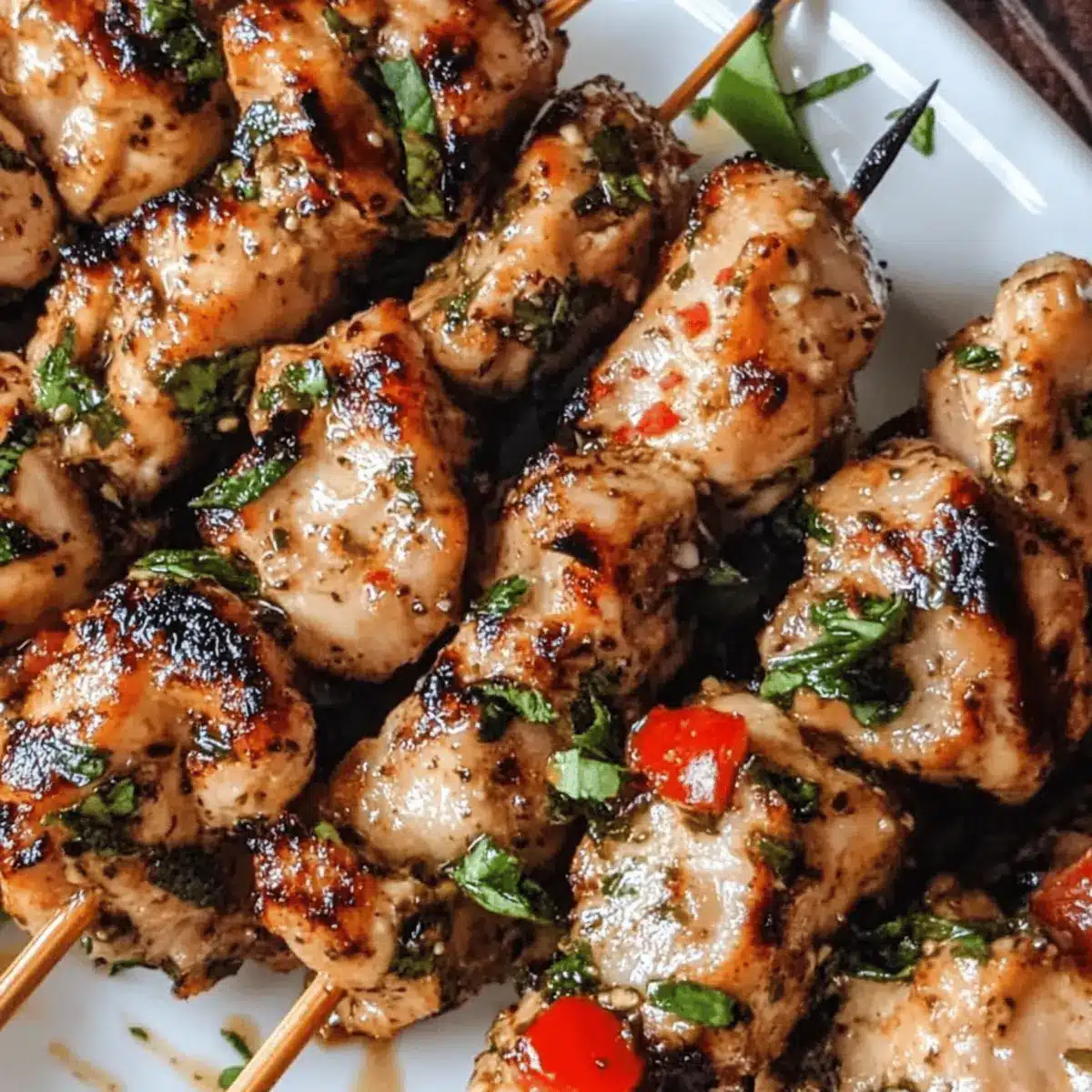 Thai Spicy Basil Chicken Skewers