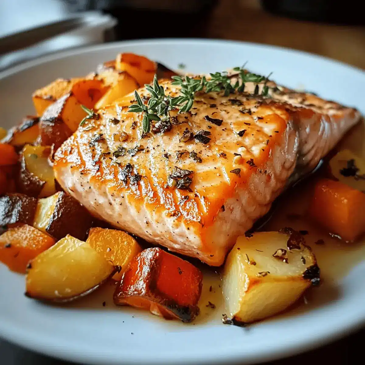 Baked Salmon with Roasted Vegetables