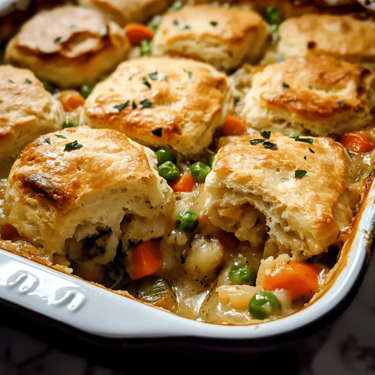 Biscuit Vegetable Pot Pie Casserole