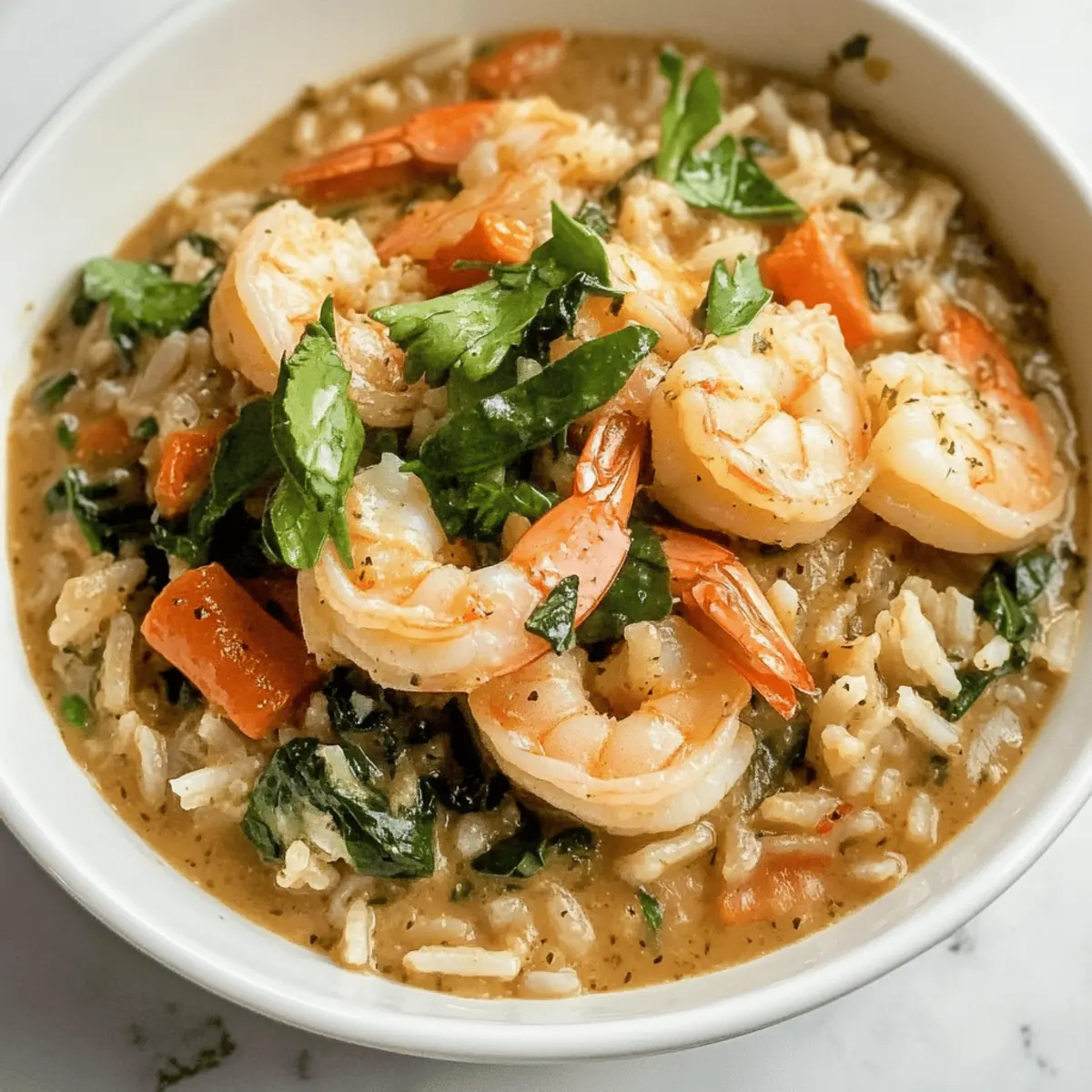 Garlic Butter Shrimp & Spinach Rice