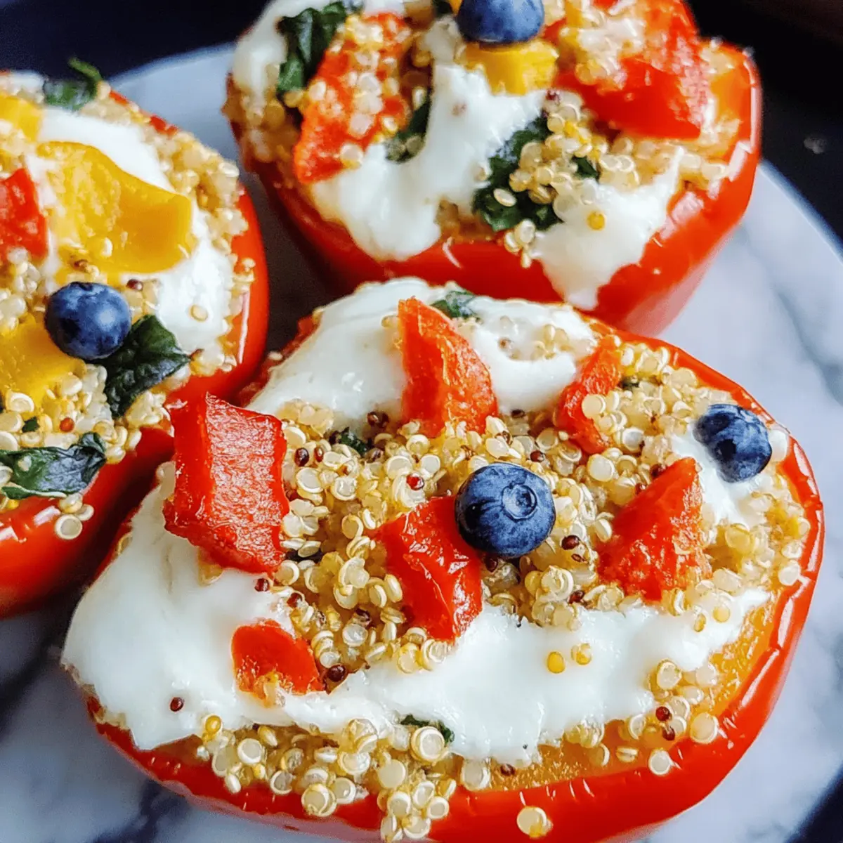 Quinoa Spinach Stuffed Peppers