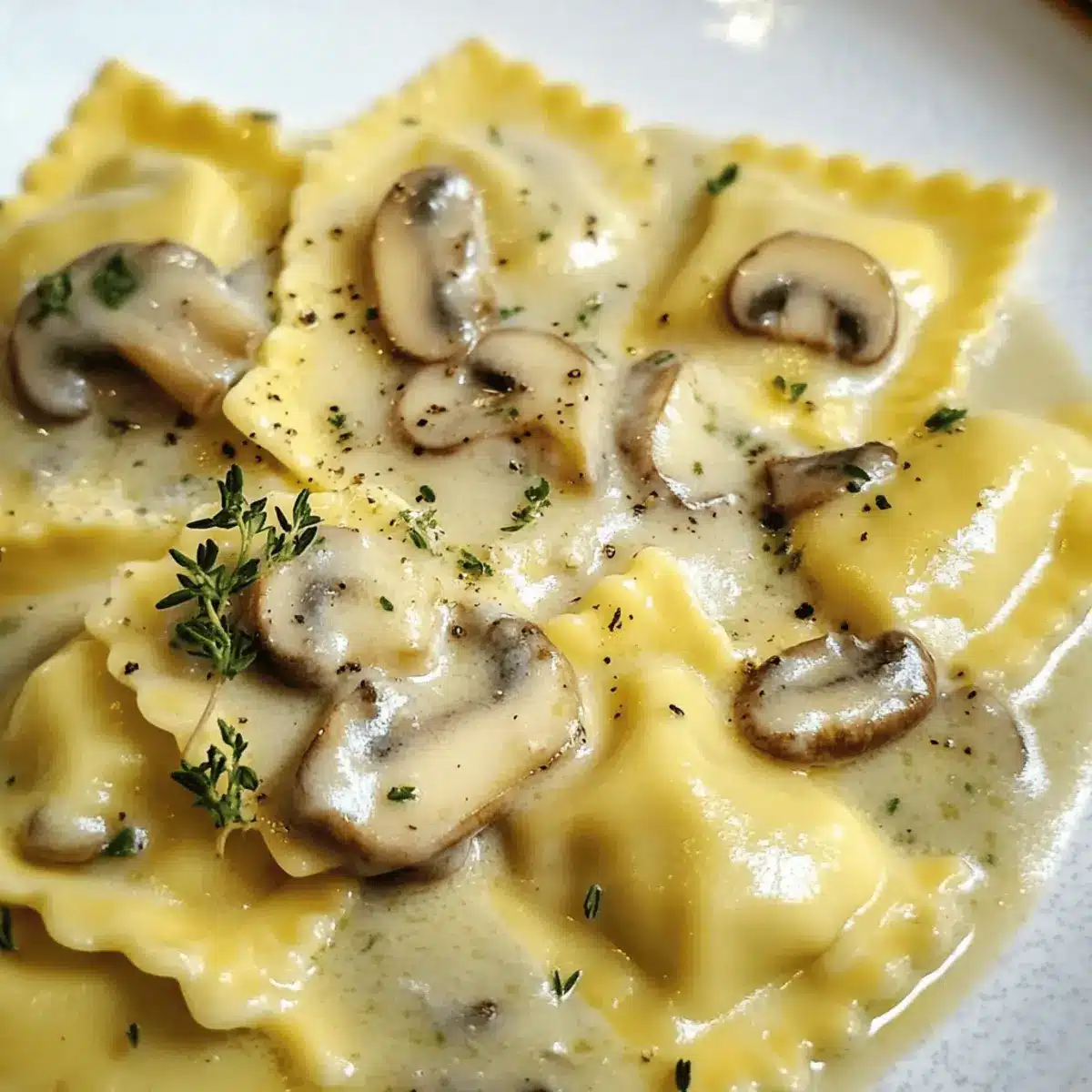 Ravioli with Mushroom Sauce