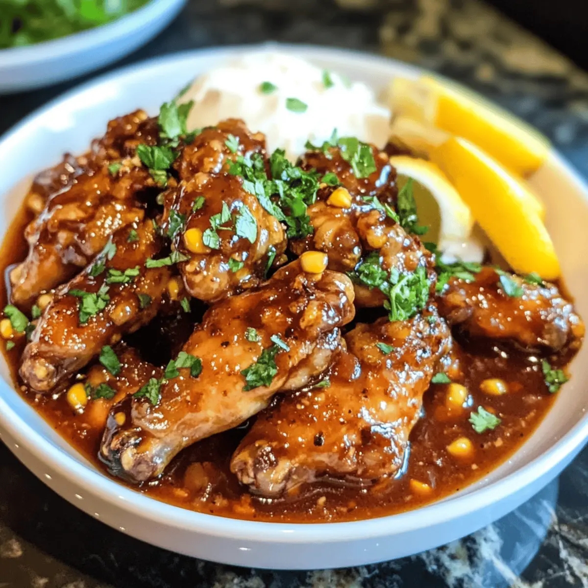 Sticky Honey Garlic Chicken Wings