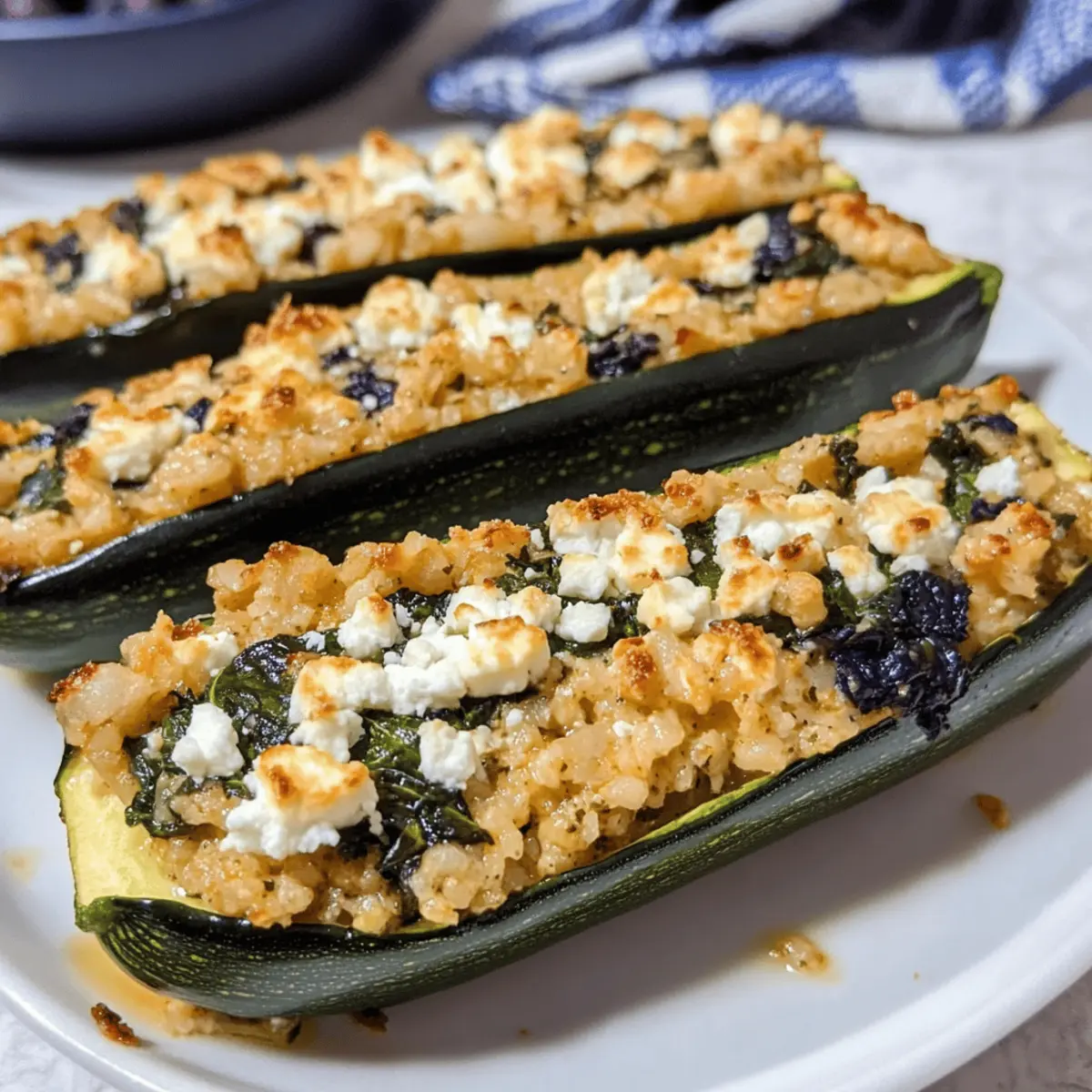 Spinach & Feta Stuffed Zucchini