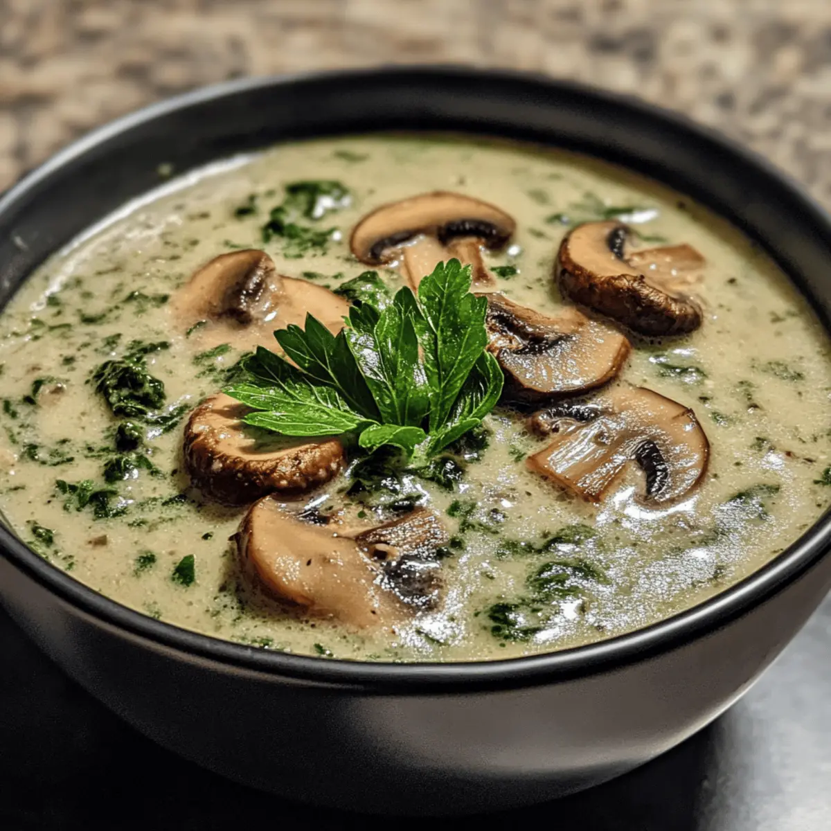Creamy Mushroom Spinach Soup
