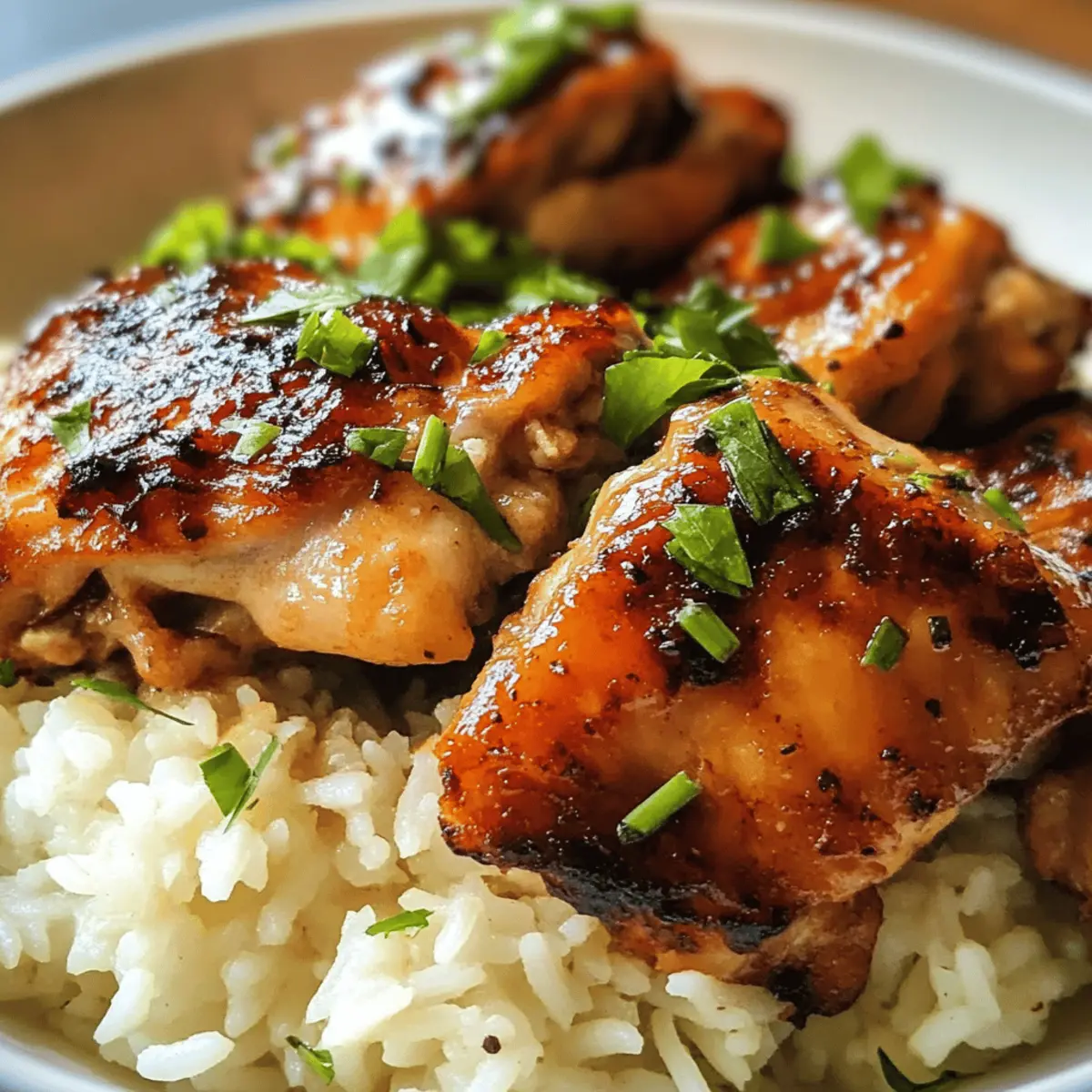 Baked Chicken Thighs with Garlic Rice