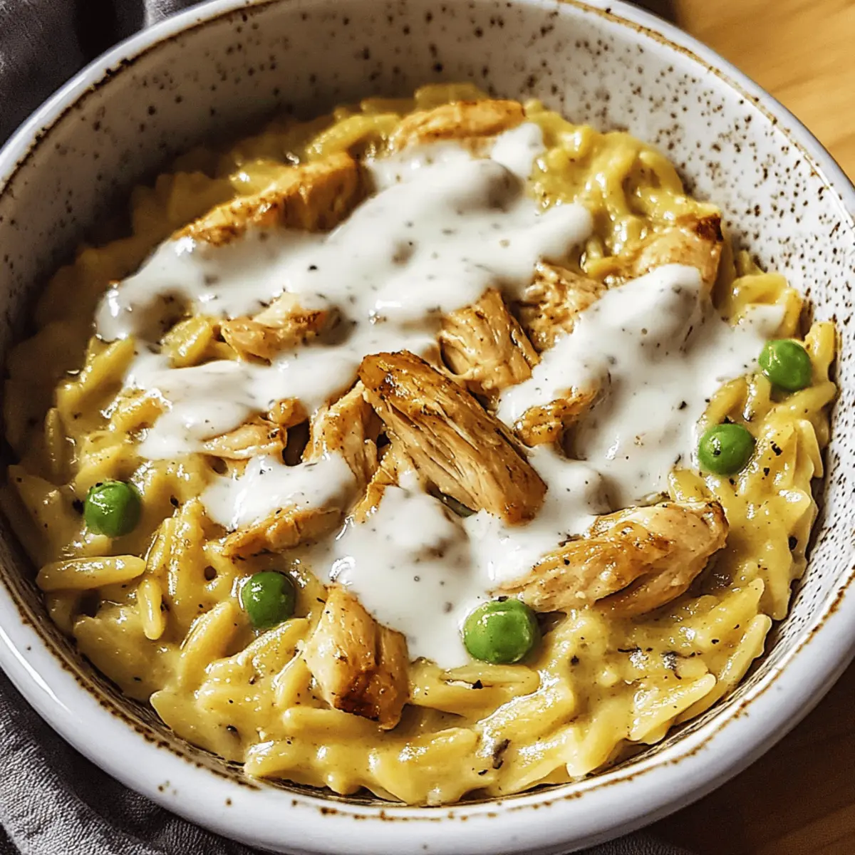 Creamy Chicken and Pea Orzo