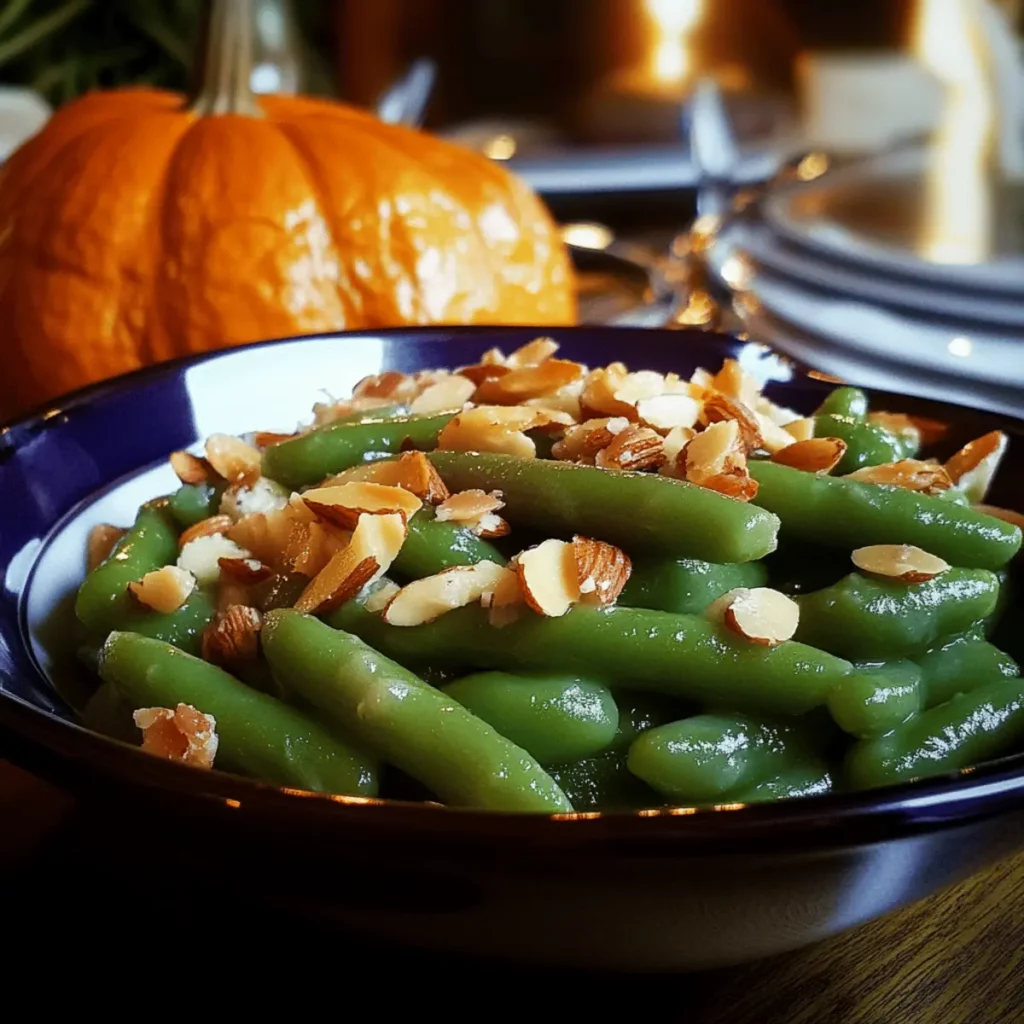 American Thanksgiving Green Bean Almondine
