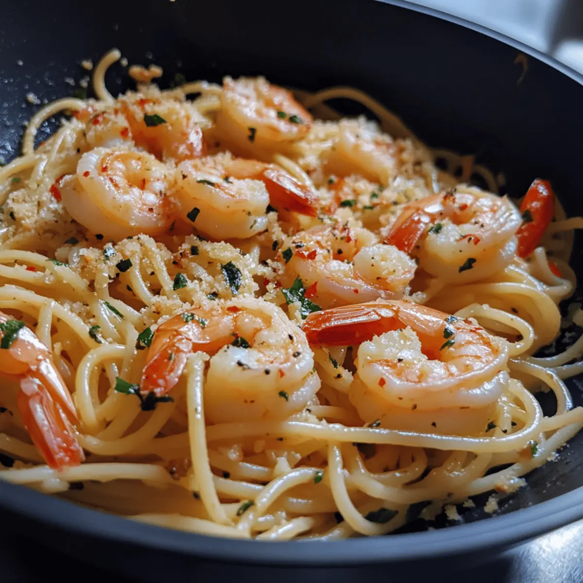 Garlic Butter Shrimp Spaghetti