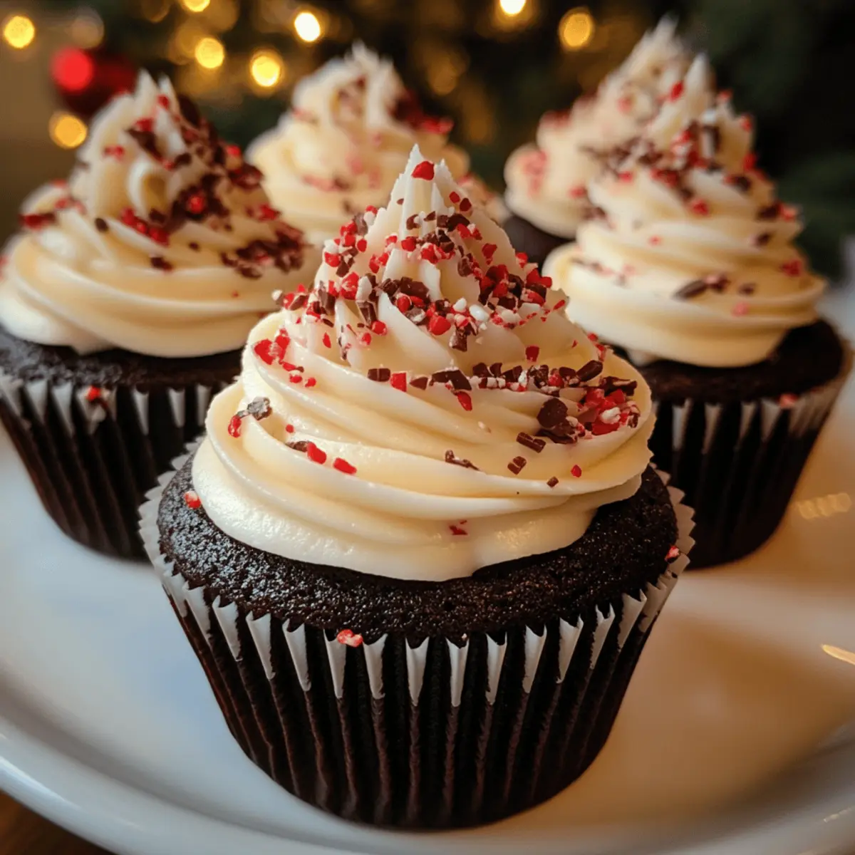 Peppermint Mocha Cupcakes with Cream Cheese Frosting