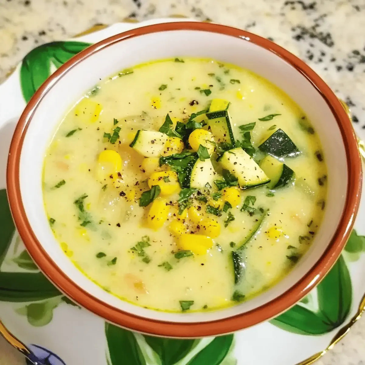 Sweet Corn & Zucchini Soup