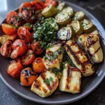 Lebanese Grilled Halloumi & Vegetable Plate