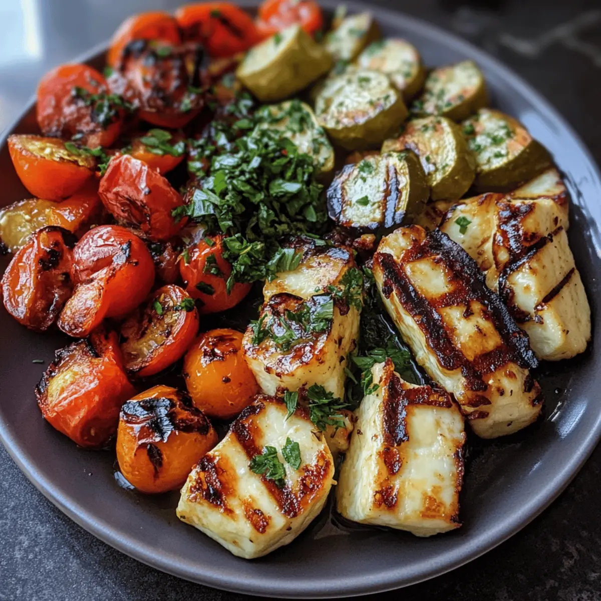 Lebanese Grilled Halloumi & Vegetable Plate