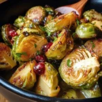 Maple Roasted Brussels Sprouts with Cranberries