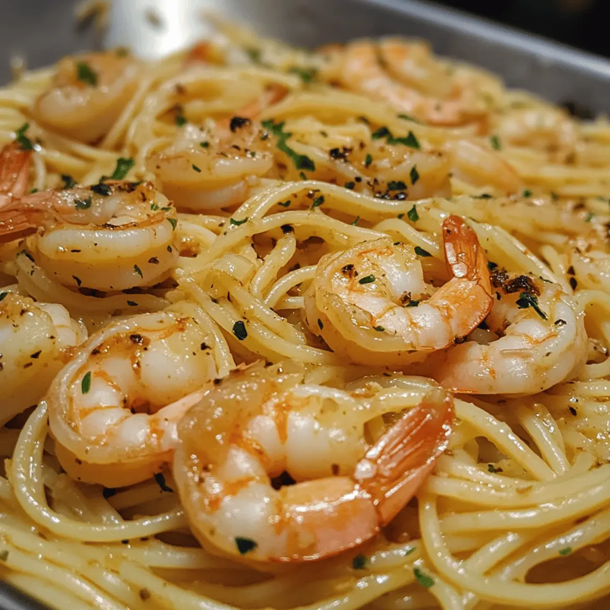 Garlic Butter Shrimp Spaghetti