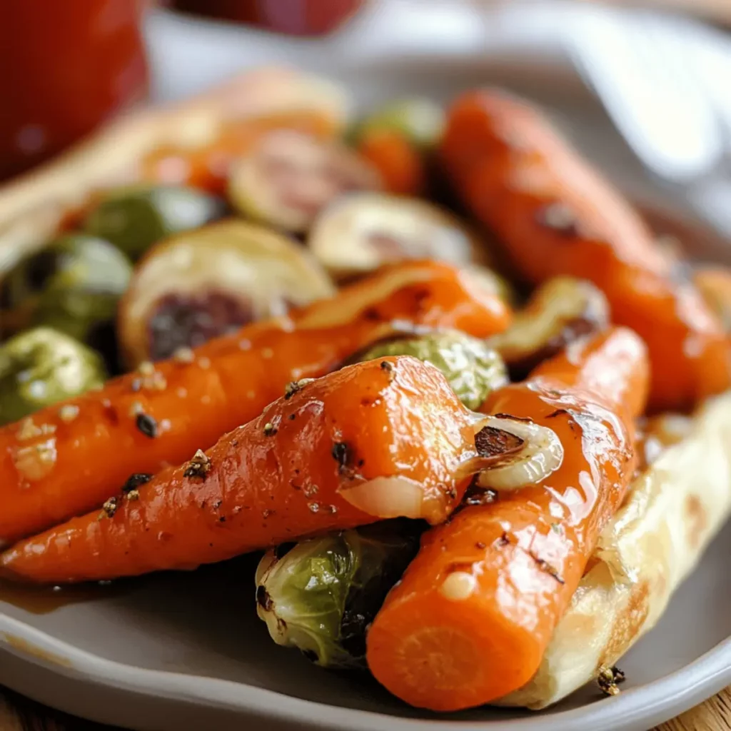 Maple Glazed Carrots and Brussels Sprouts