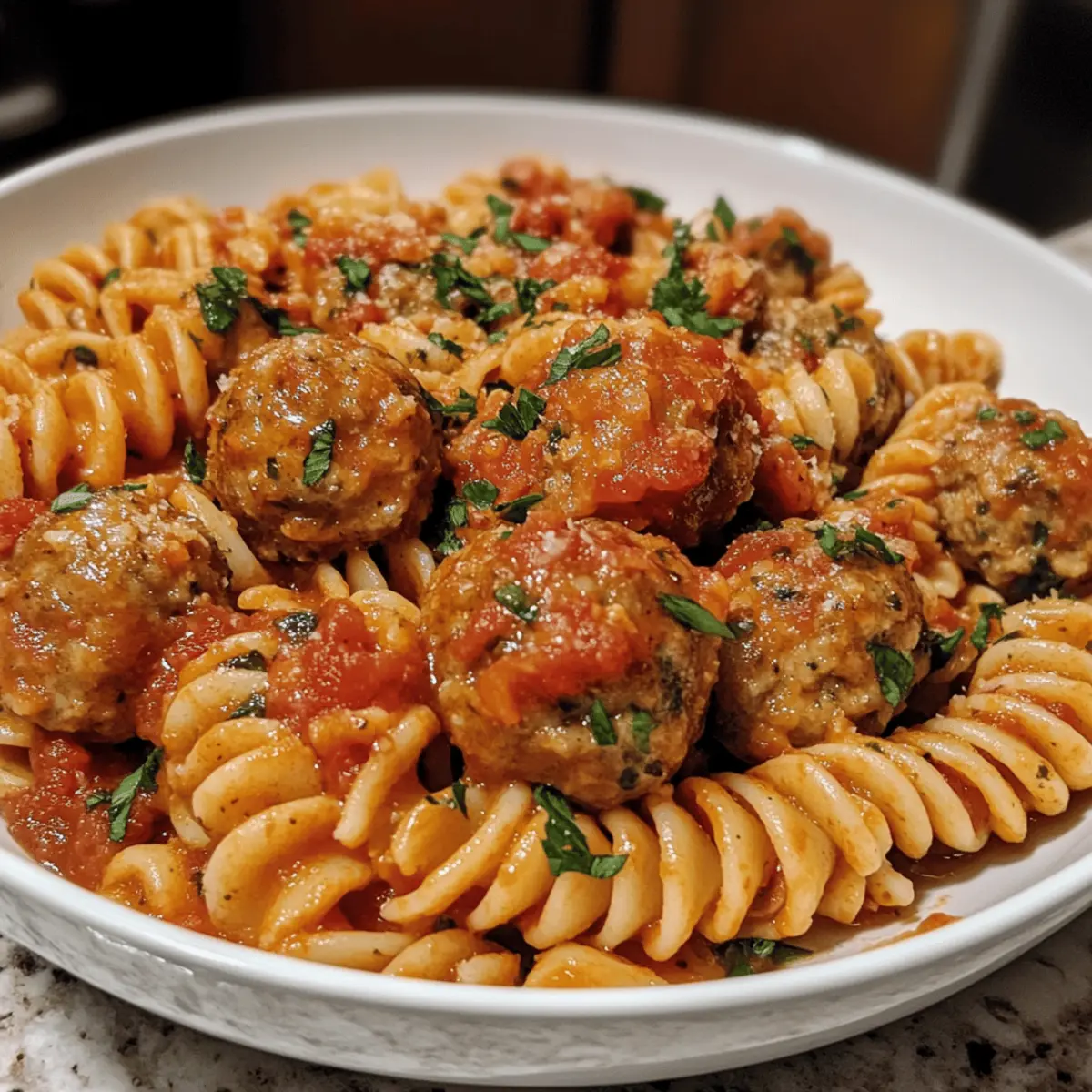 Budget Turkey Meatball Pasta