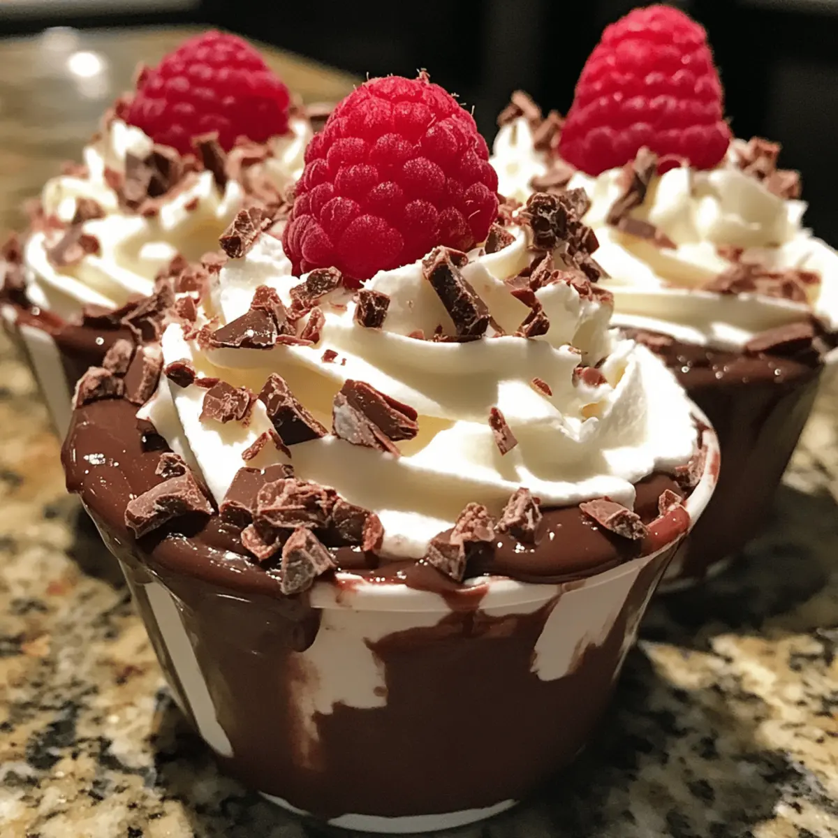 Chocolate Raspberry Pudding Cups
