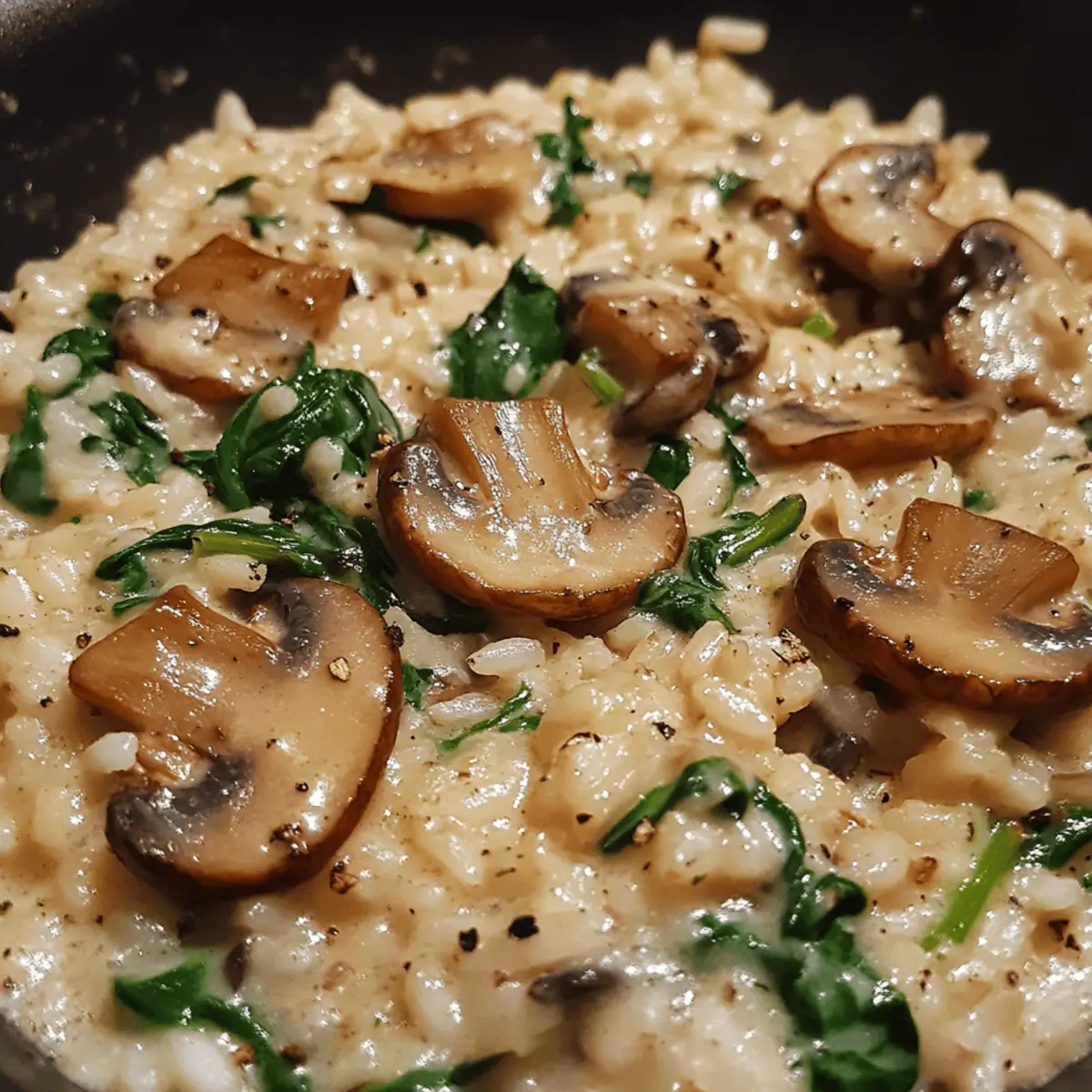 Creamy Mushroom & Spinach Rice
