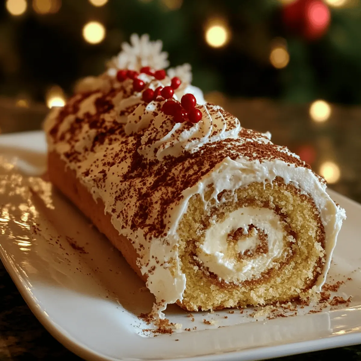 Christmas Eggnog Cake Roll