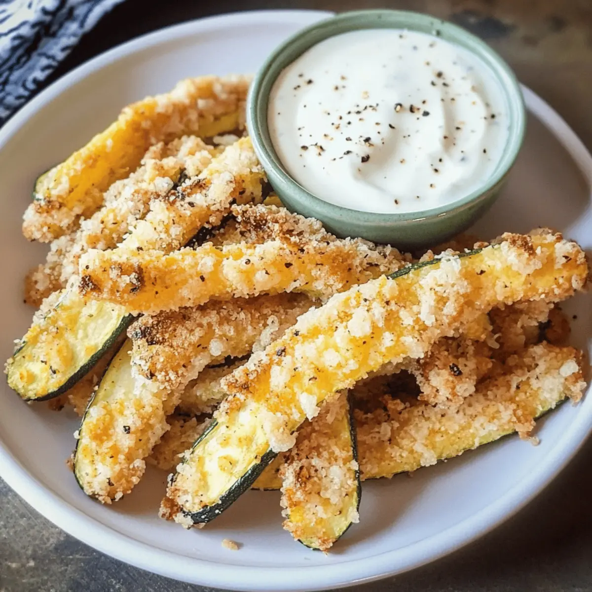 Crispy Baked Zucchini Fries with Yogurt-Free Dip