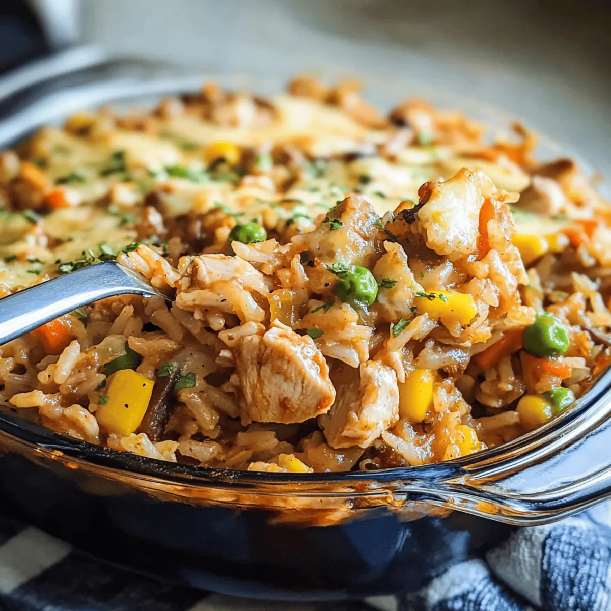 Family-Style Baked Rice with Chicken and Veggies