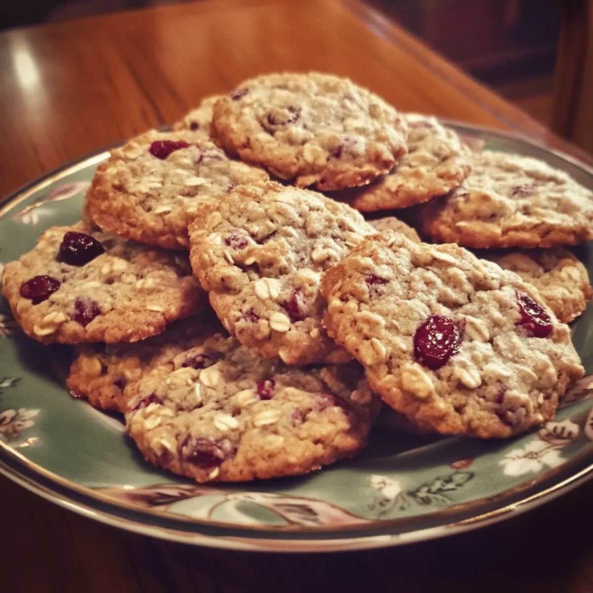 Christmas Cranberry Oatmeal Cookies