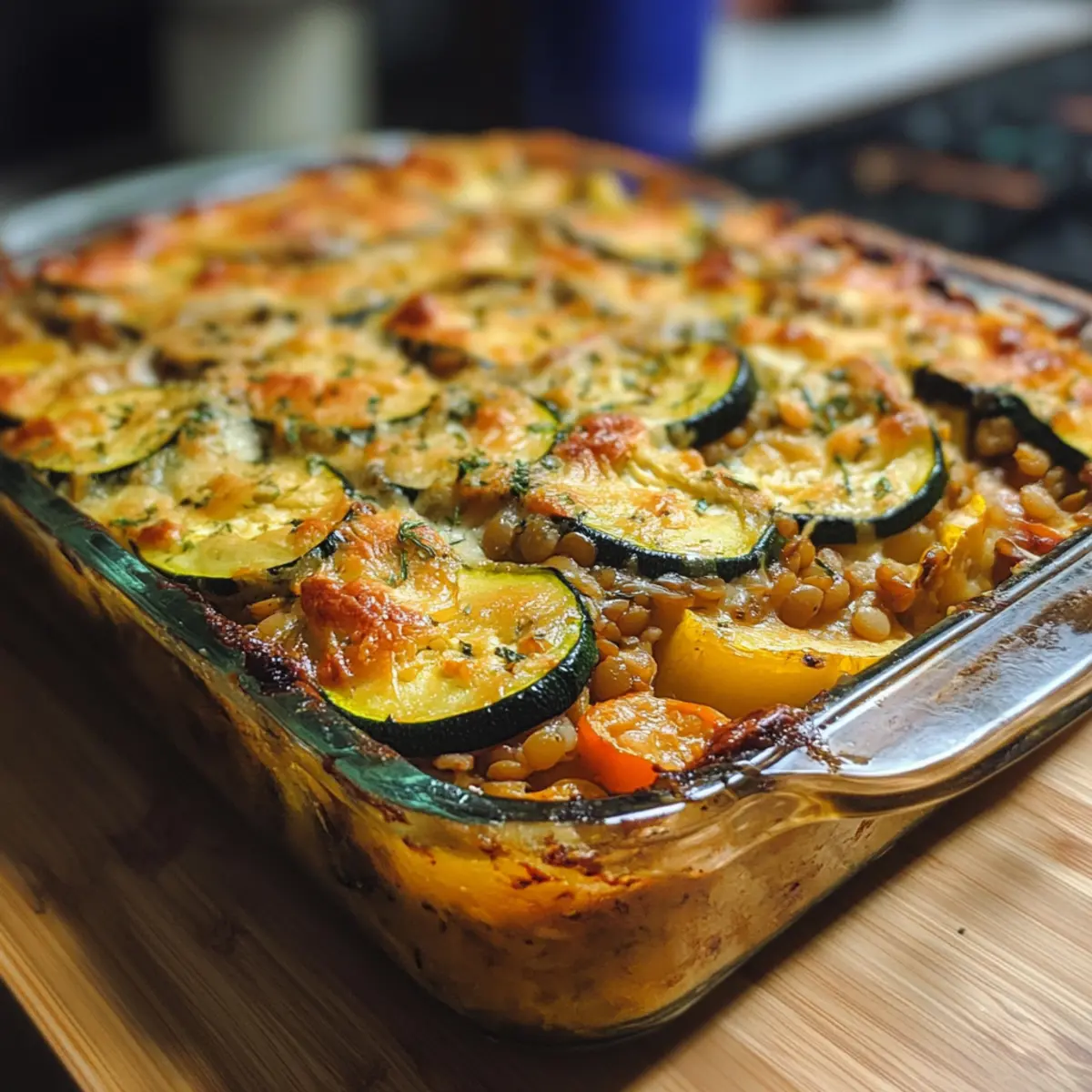Vegetarian Lentil Zucchini Bake