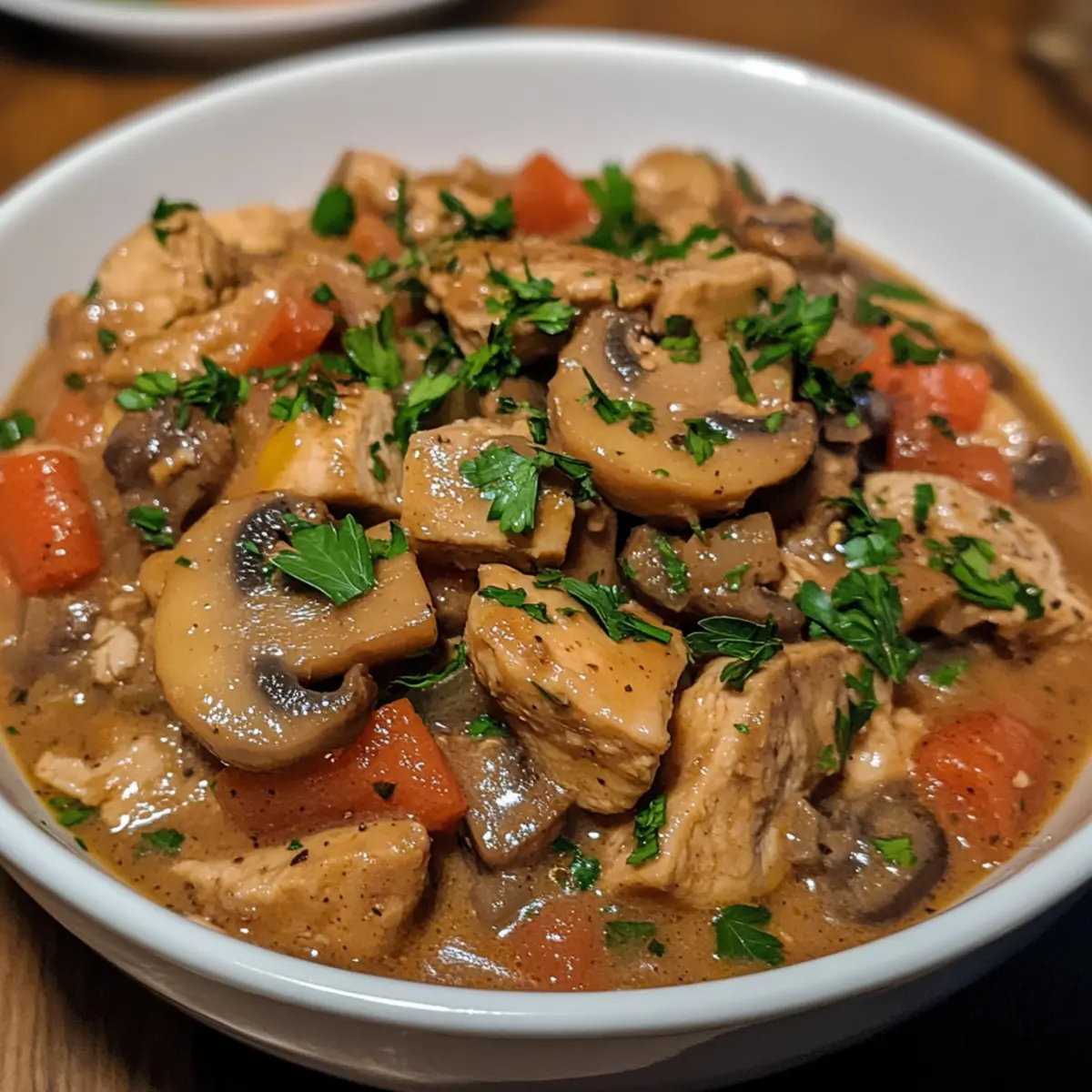 Crockpot Mushroom Turkey Ragout
