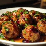 Cranberry Ginger Turkey Meatballs