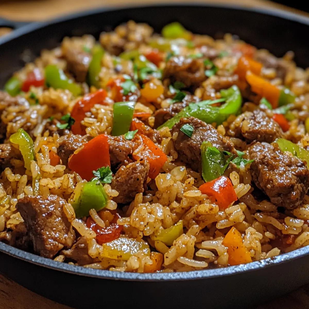 Beef Pepper Rice Skillet Recipe