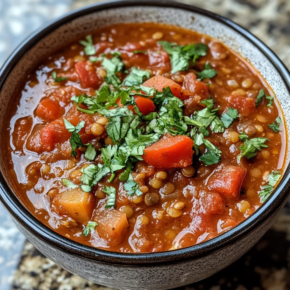 Slow Cooker Tomato Lentil Stew Recipe