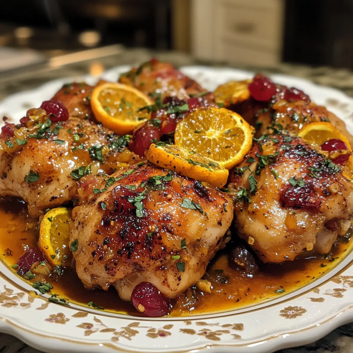 Cranberry Orange Slow Cooker Chicken Thighs