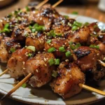 Soy Garlic Chicken Thigh Skewers