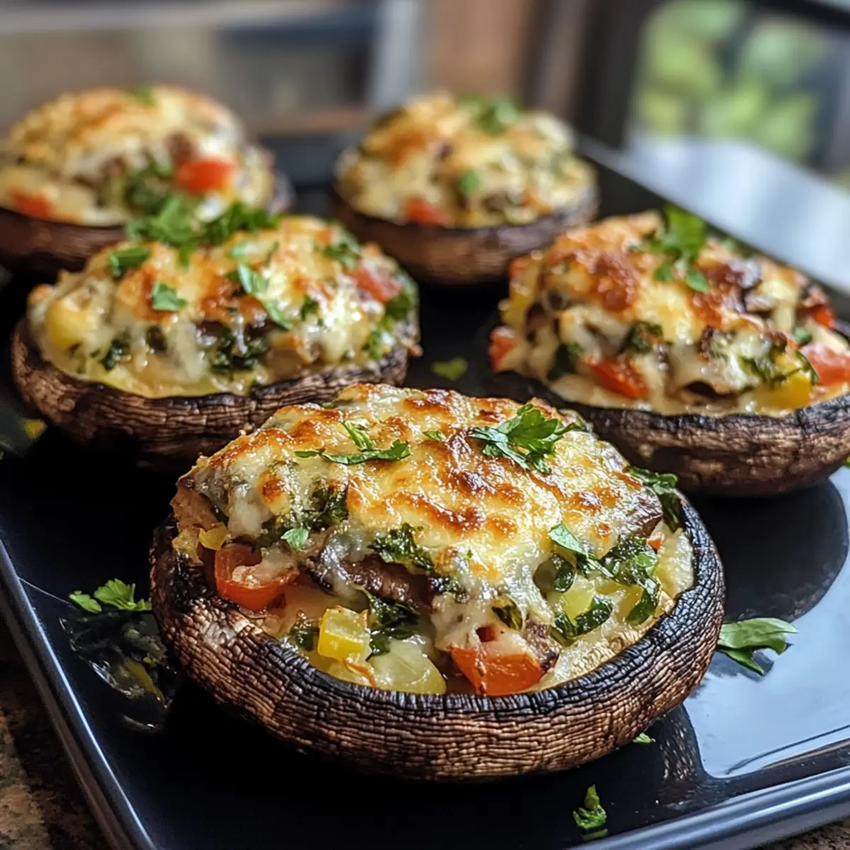 Vegetarian Stuffed Portobello Mushrooms Recipe