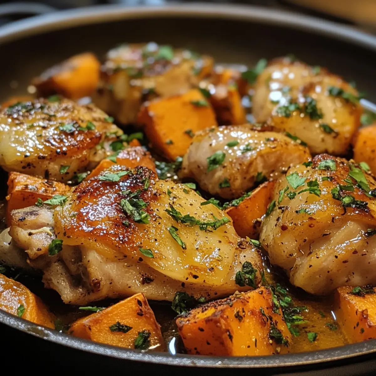 Chicken Thigh Sweet Potato Pan
