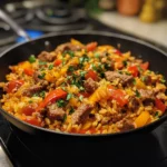 Beef Bell Pepper Rice Skillet Recipe