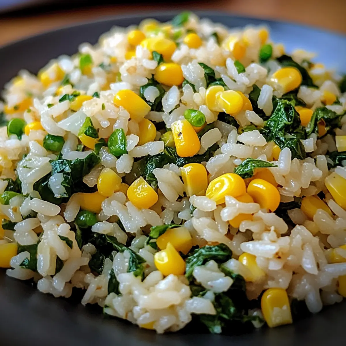 Vegetarian Spinach Corn Rice
