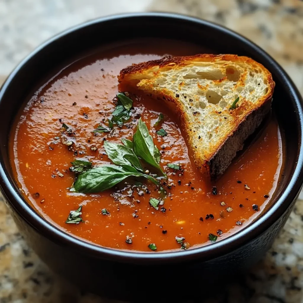 Slow-Roasted Tomato Garlic Soup Recipe