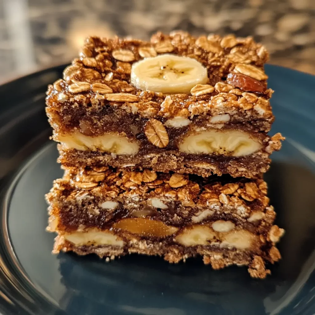 Baked Banana Date Breakfast Bars Recipe