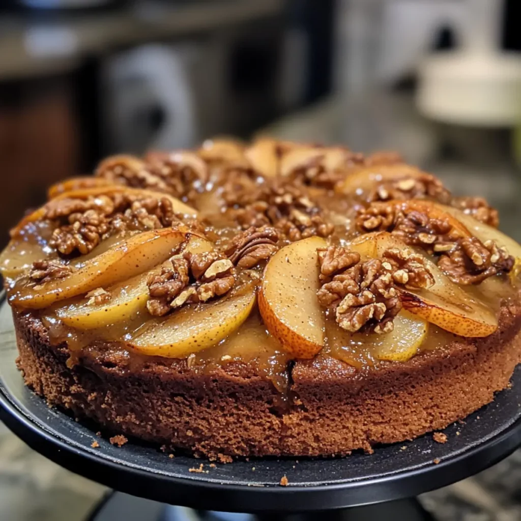 Holiday Spiced Pear & Walnut Cake