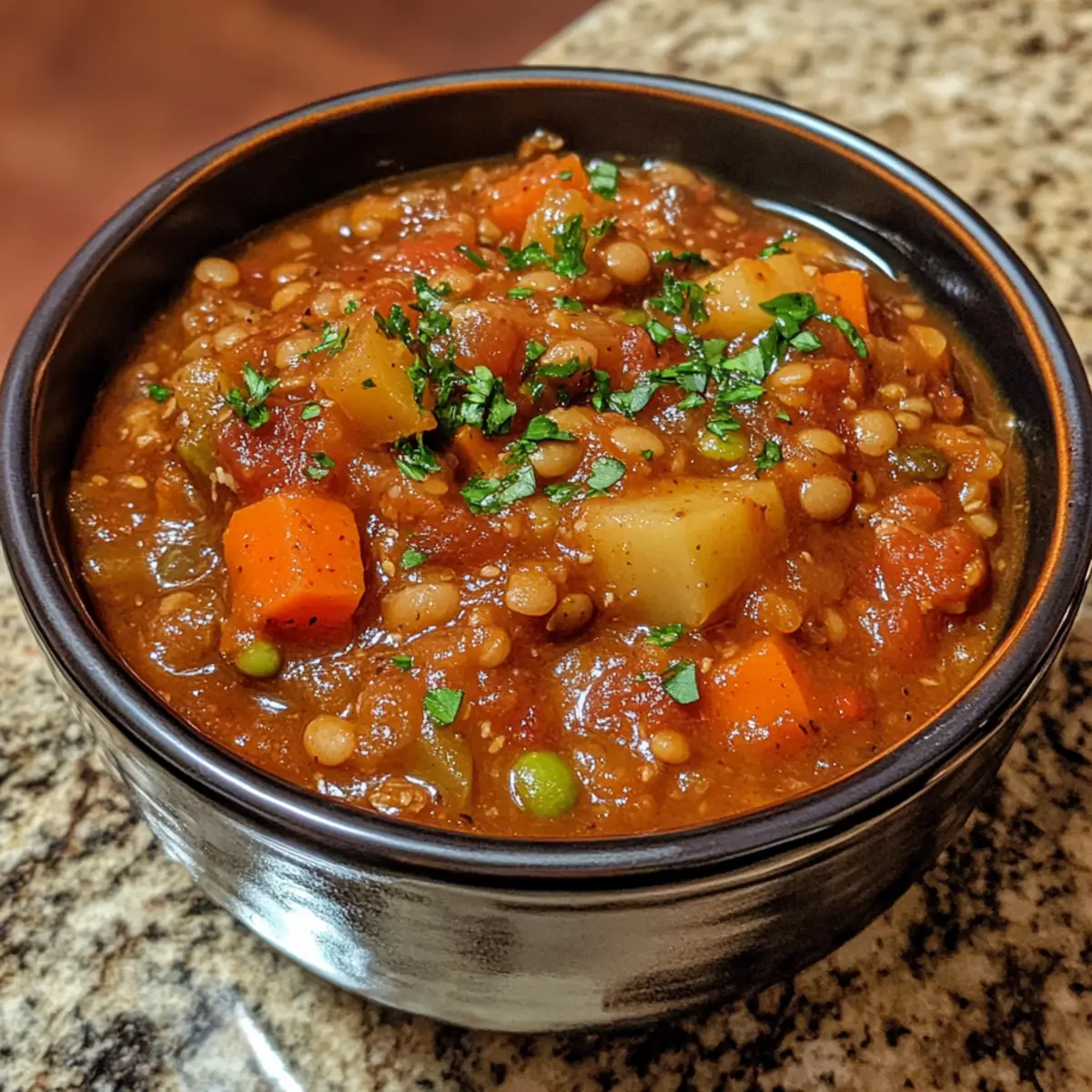 Slow Cooker Lentil Veggie Stew Recipe