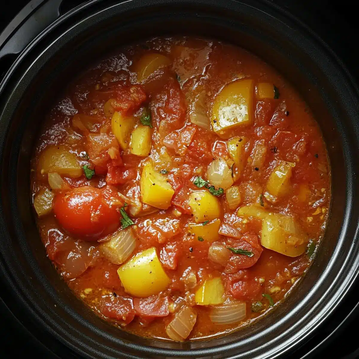 Slow Cooker Tomato Veggie Pot